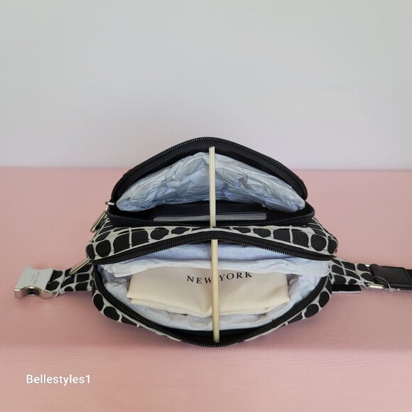 KATE SPADE Belt Bag Noel Jacquarded Printed Fabric Bag- Black Multi ⭐ - Picture 12 of 16